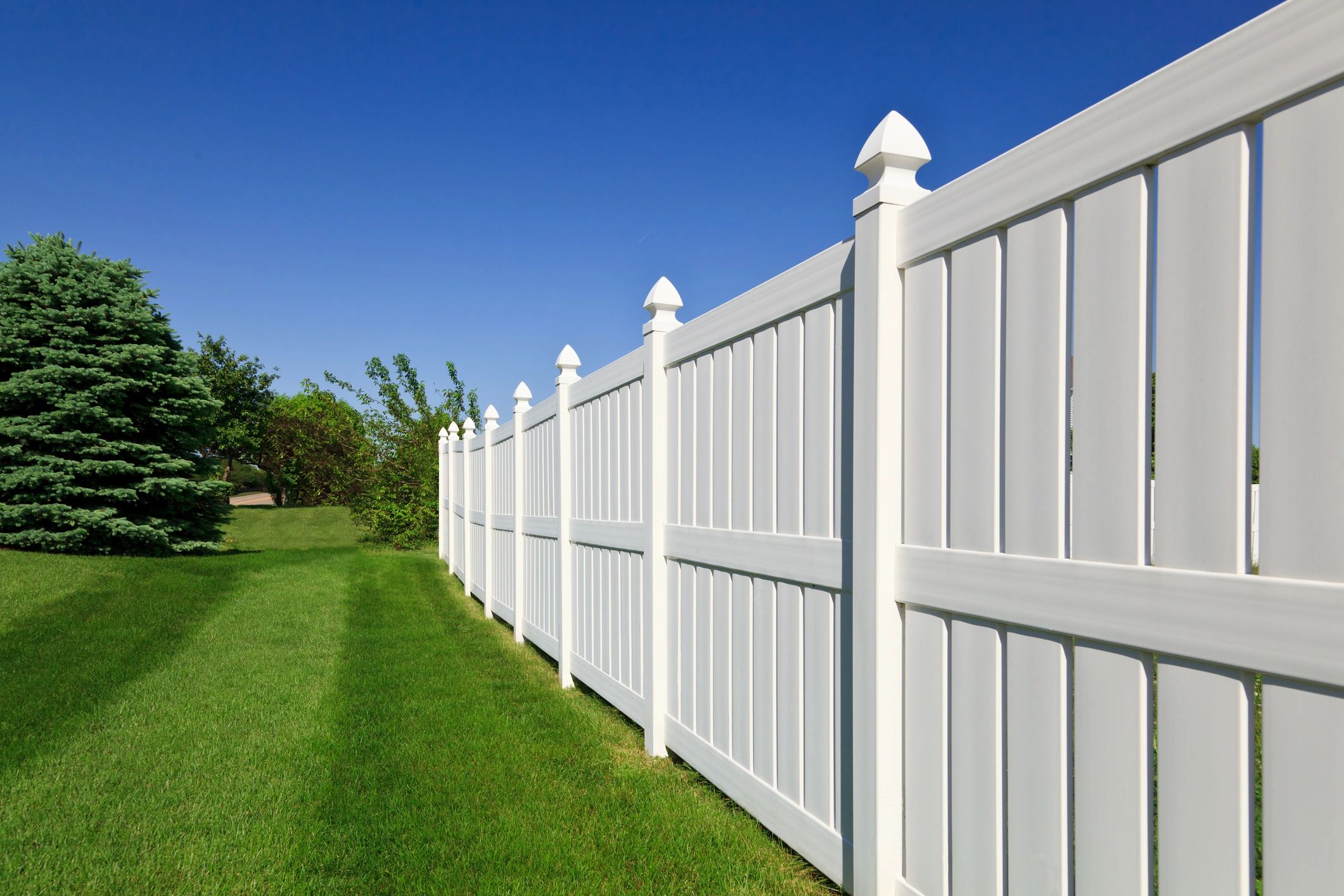 Secure chain link fence surrounding a commercial property